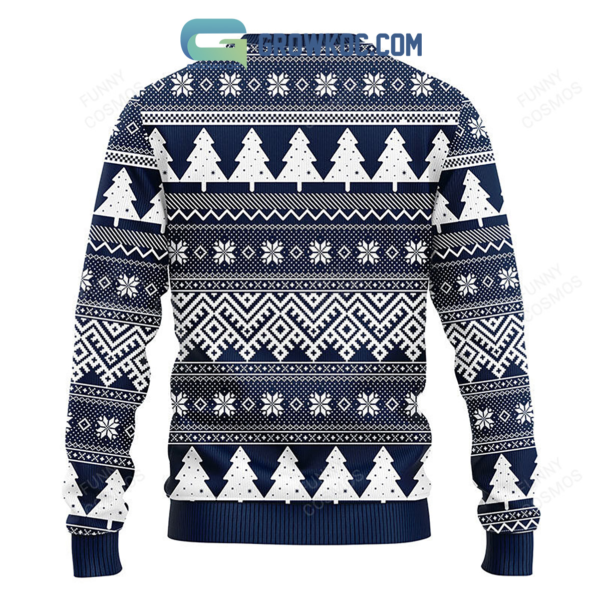 Dallas Cowboys Santa Claus Snowman Christmas Ugly Sweater - Growkoc