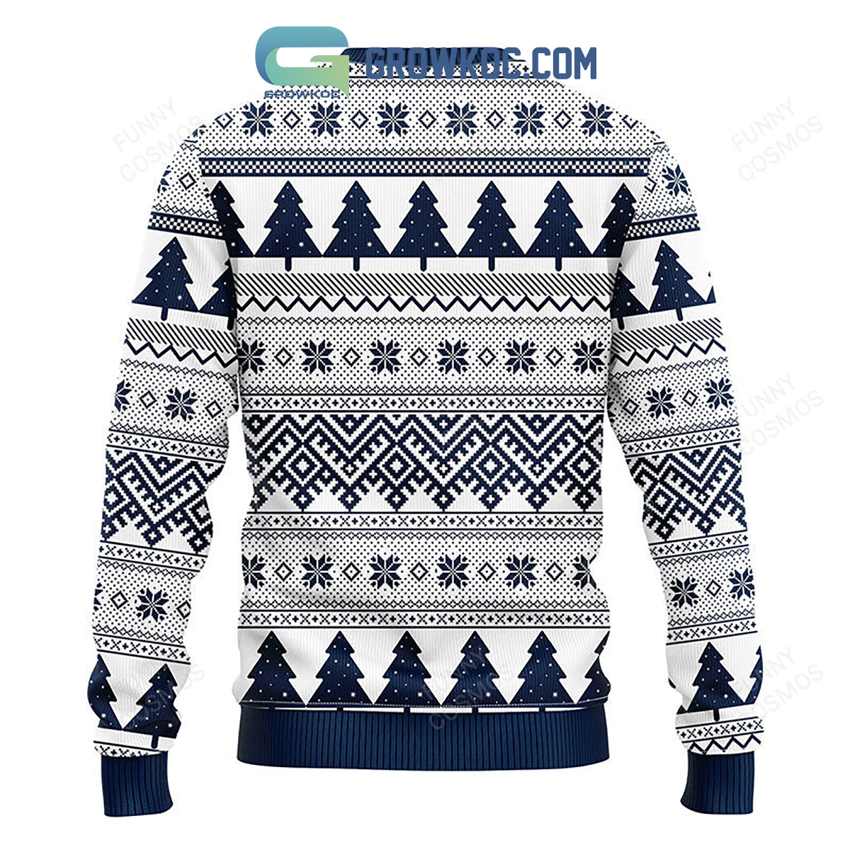 Dallas Cowboys Skull Flower Ugly Christmas Ugly Sweater - Growkoc