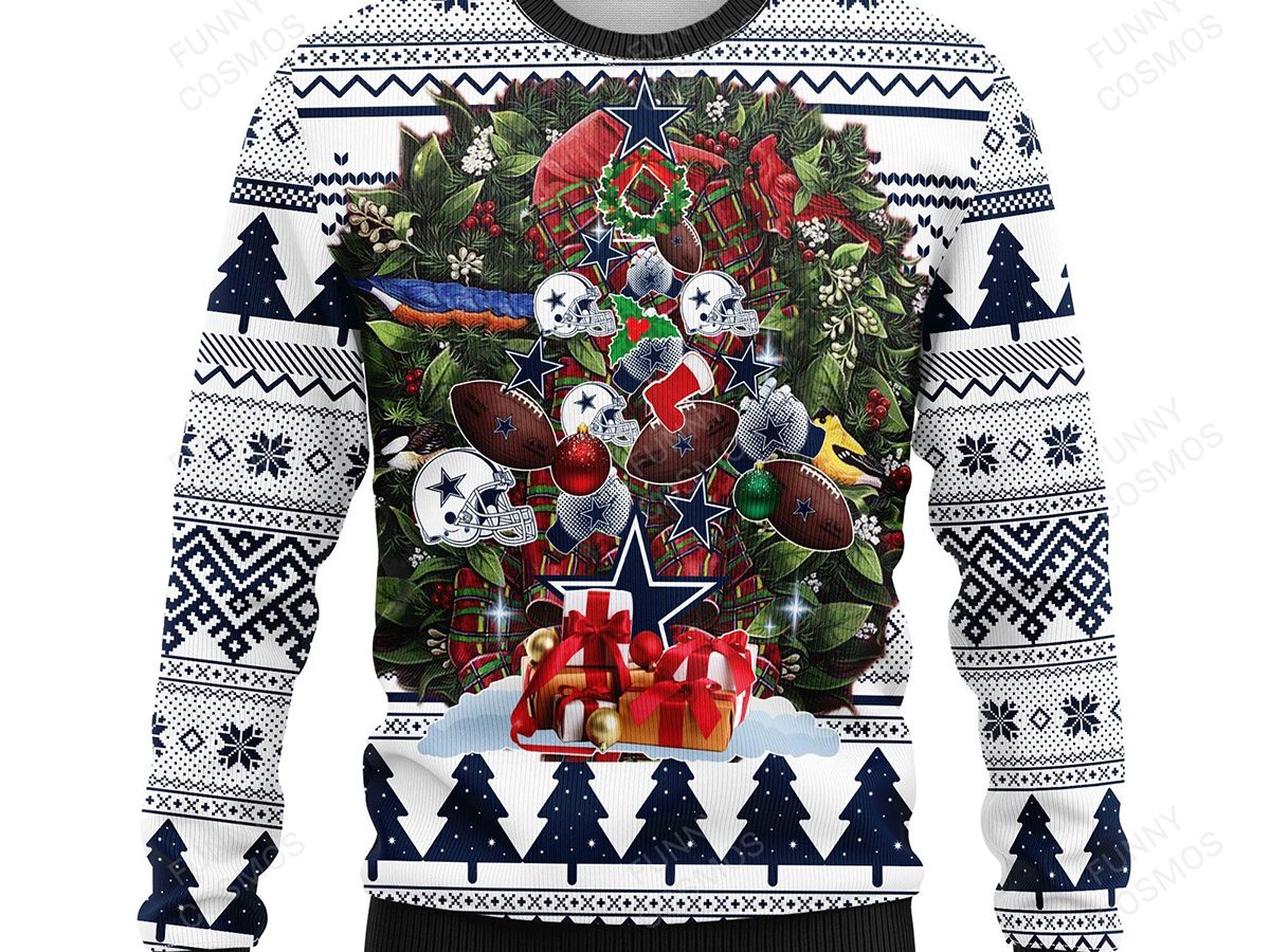 New Men Dallas Cowboys NFL Team Apparel Ugly Xmas Light 'em up Sweater Sz  S, 2XL