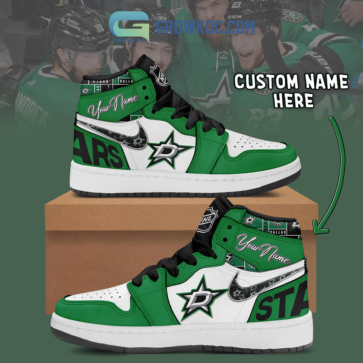 Dallas Cowboys NHL Sneaker Air Jordan 1 Custom Name