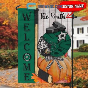 Dallas Stars NHL Welcome Fall Pumpkin Personalized House Garden Flag