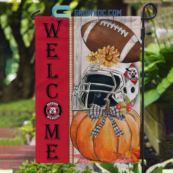 Davidson Wildcats NCAA Welcome Fall Pumpkin House Garden Flag