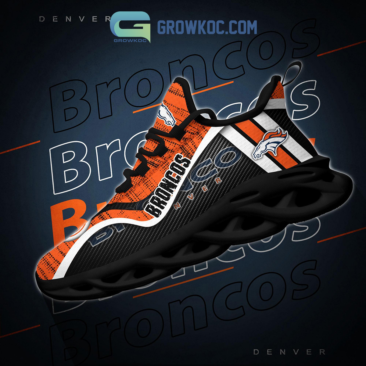 Denver Broncos Personalized Name NFL Max Soul Shoes Men And Women