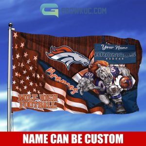 Denver Broncos NFL Mascot Slogan American House Garden Flag