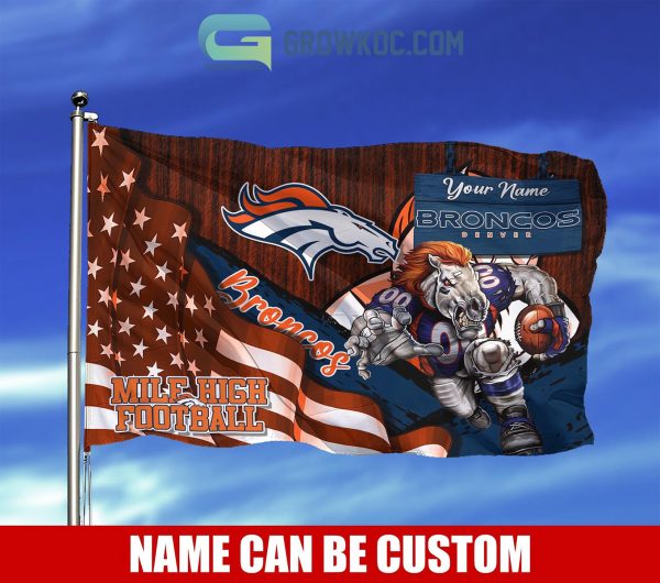 Denver Broncos NFL Mascot Slogan American House Garden Flag