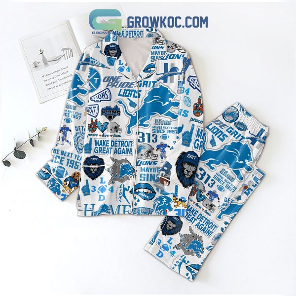 Detroit Lions Make Detroit Great Again One Pride Pajamas Set