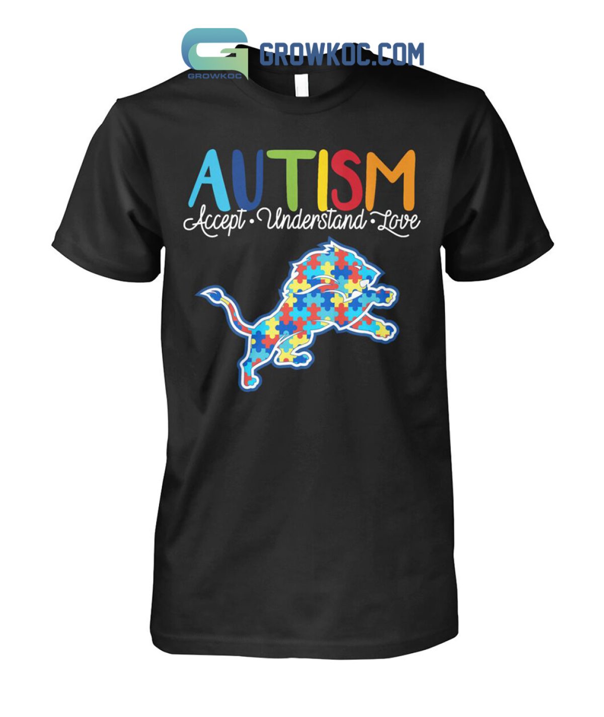 Peace Love Autism Detroit Lions Nfl Shirt