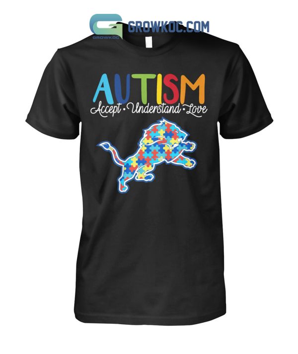 Detroit Lions NFL Autism Awareness Accept Understand Love Shirt