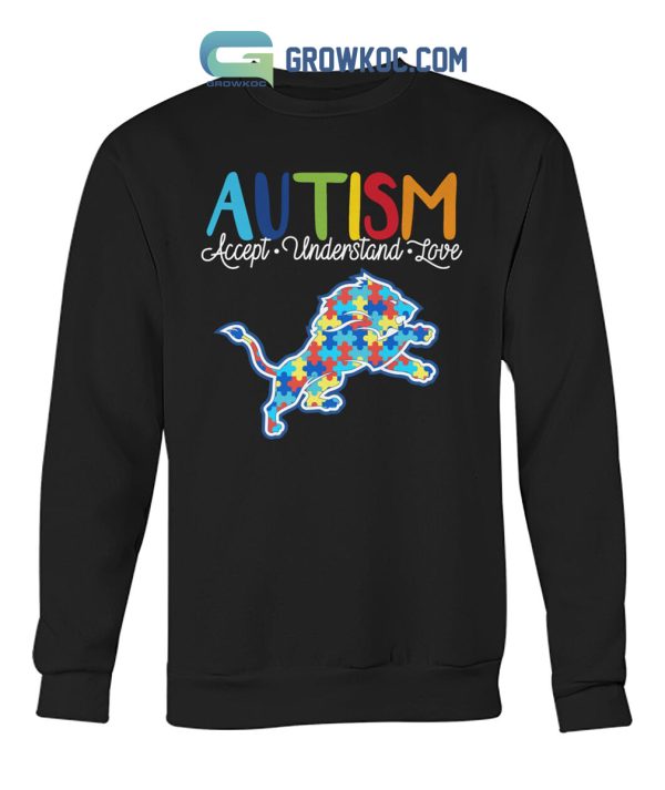 Detroit Lions NFL Autism Awareness Accept Understand Love Shirt