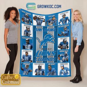 NFL Classic Detroit Lions Personalized 50x60 Plush Fleece Blanket