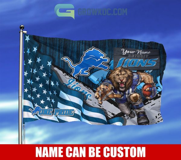Detroit Lions NFL Mascot Slogan American House Garden Flag