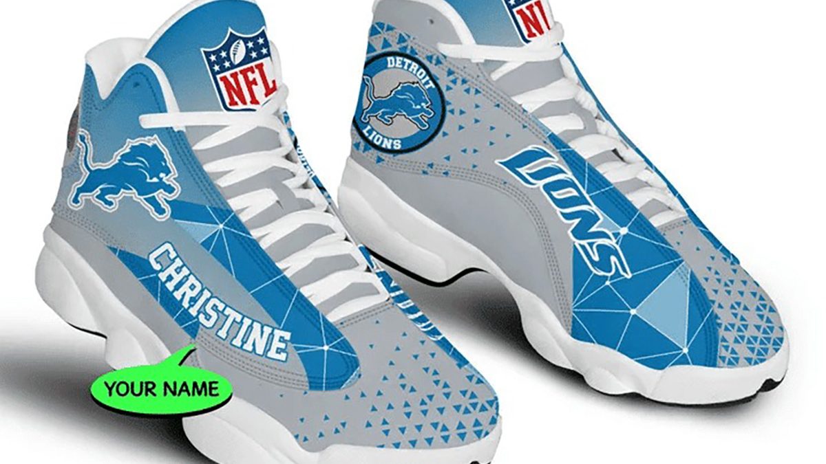 Detroit Lions Air Jordan 13 Sneakers - Reallgraphics