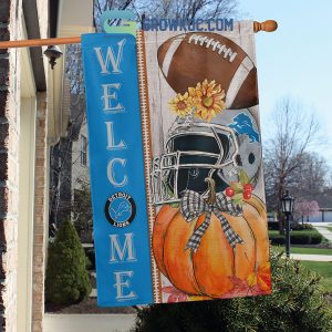 Detroit Lions NFL Welcome Fall Pumpkin Personalized House Garden Flag