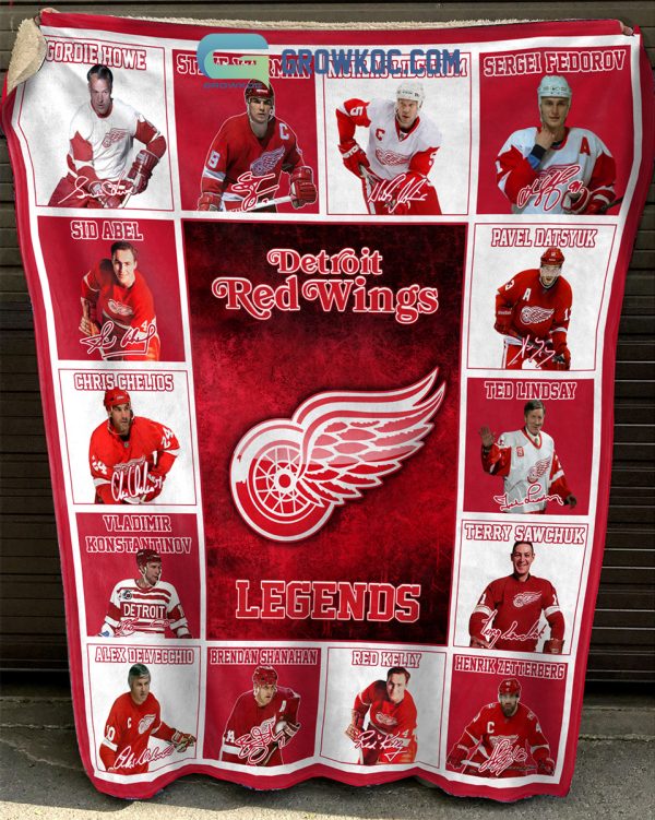 Detroit Red Wings NHL Legends In History Fleece Blanket Quilt