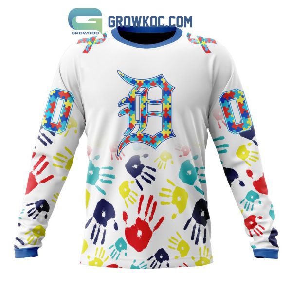 Detroit Tigers MLB Autism Awareness Hand Design Personalized Hoodie T Shirt