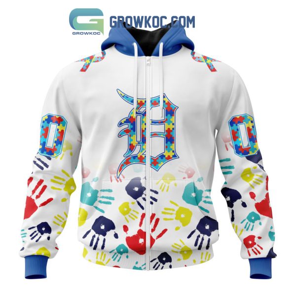 Detroit Tigers MLB Autism Awareness Hand Design Personalized Hoodie T Shirt