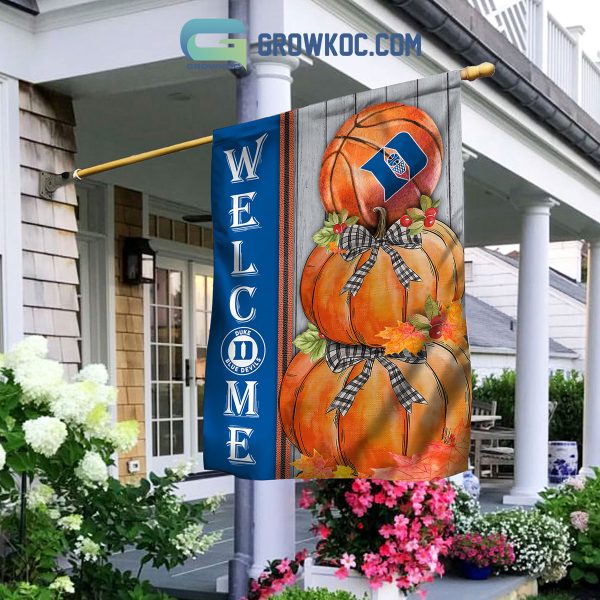 Duke Blue Devils NCAA Basketball Welcome Fall Pumpkin House Garden Flag