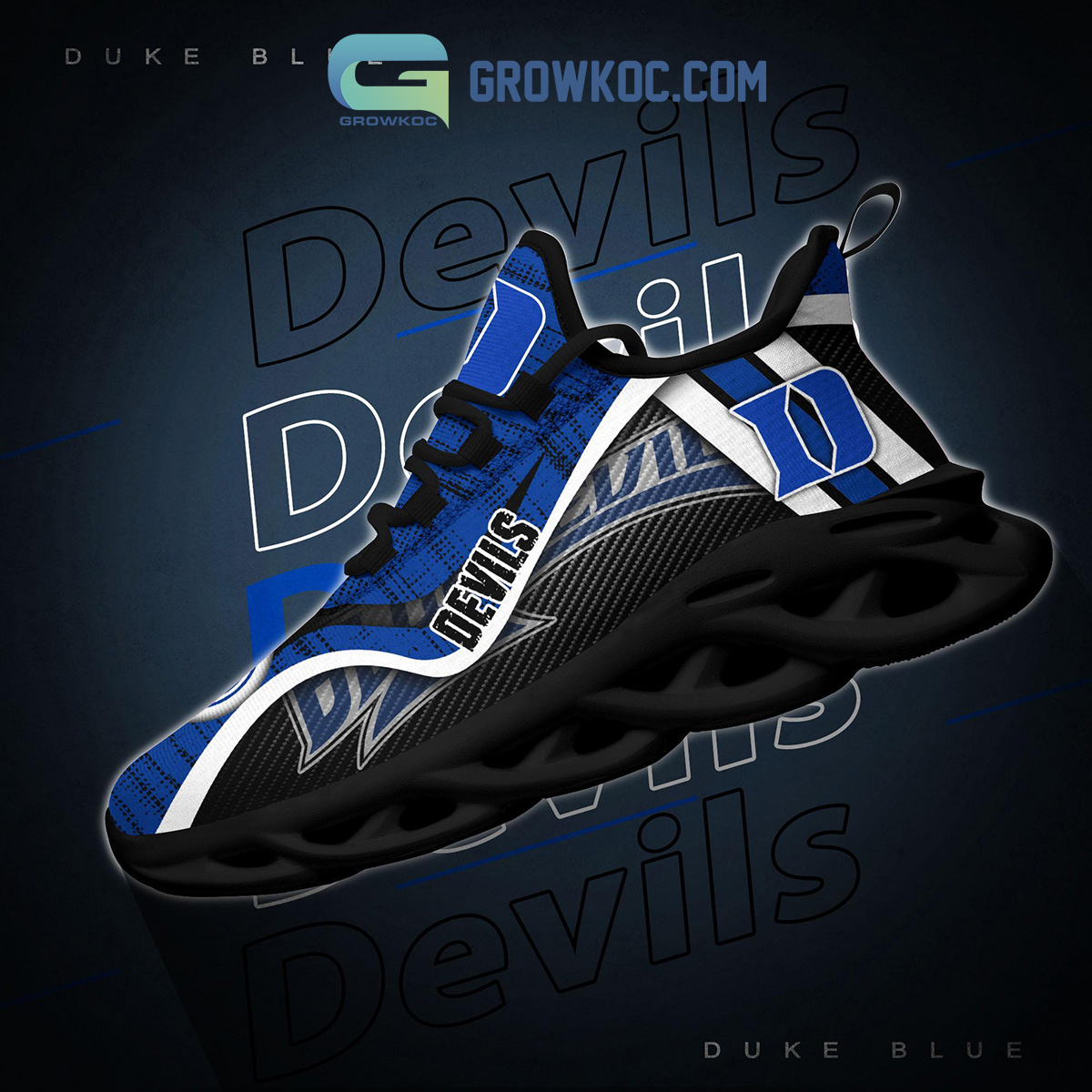 Duke Blue Devils Custom Name Air Jordan 11 Shoes Sneakers Mens