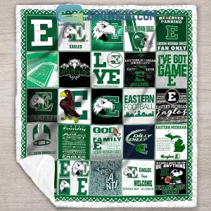 Eastern Michigan Eagles NCAA Collection Design Fleece Blanket Quilt