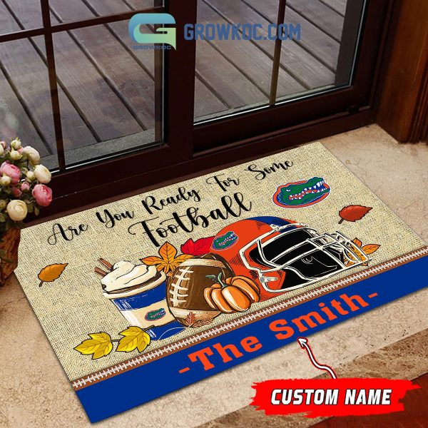 Florida Gators NCAA Fall Pumpkin Are You Ready For Some Football Personalized Doormat