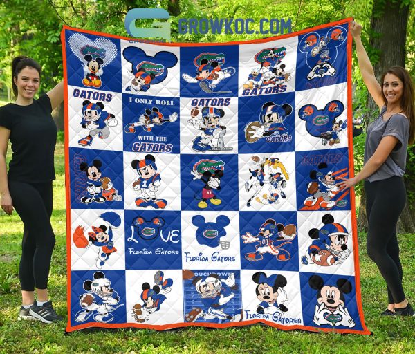 Florida Gators NCAA Mickey Disney Fleece Blanket Quilt
