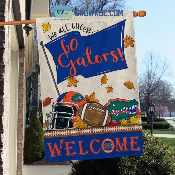 Florida Gators NCAA Welcome We All Cheer Go Gators House Garden Flag