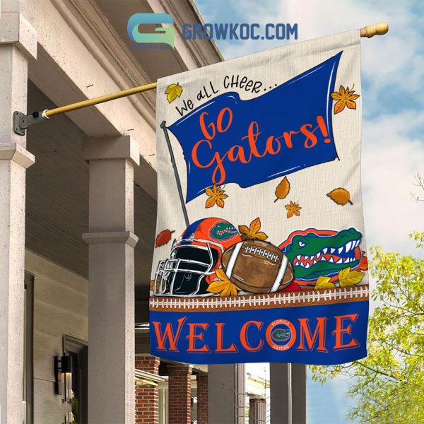 Florida Gators NCAA Welcome We All Cheer Go Gators House Garden Flag