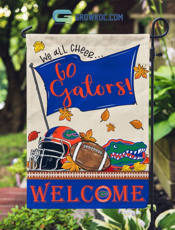 Florida Gators NCAA Welcome We All Cheer Go Gators House Garden Flag