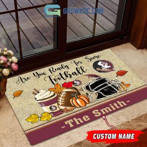 Florida State Seminoles NCAA Fall Pumpkin Are You Ready For Some Football Personalized Doormat