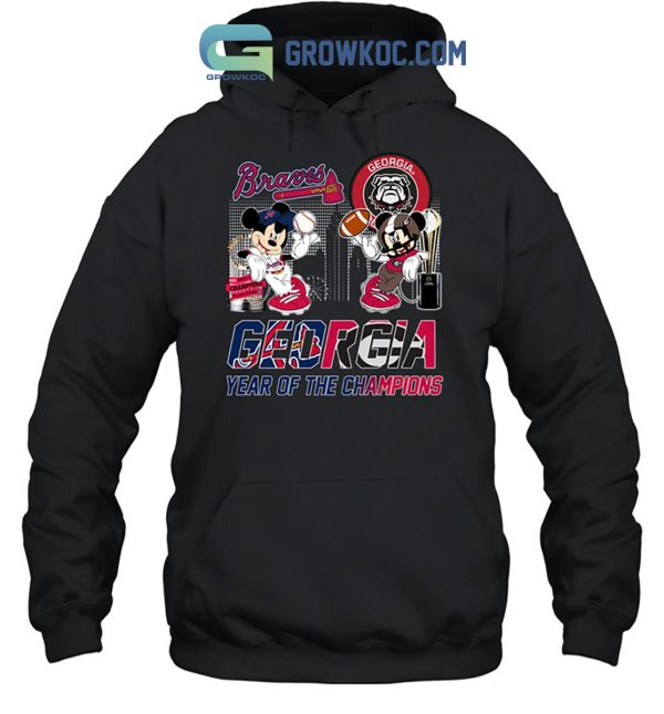 Georgia Bulldogs And Atlanta Braves Year Of The Champions Shirt Hoodie Sweater