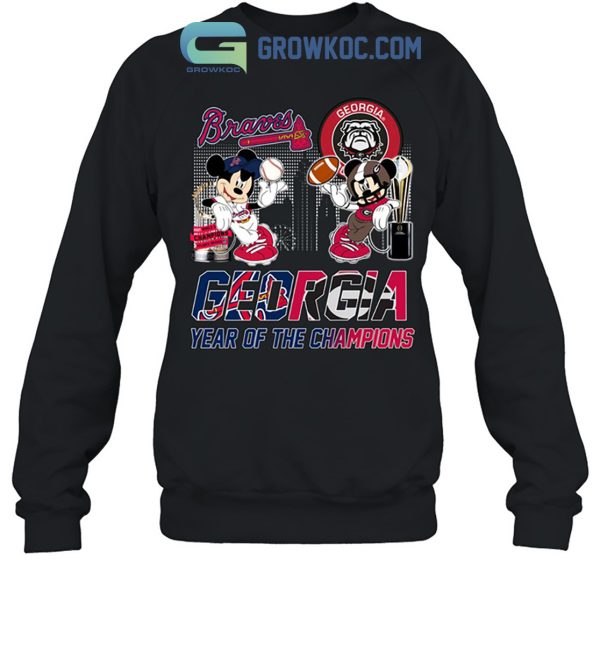 Georgia Bulldogs And Atlanta Braves Year Of The Champions Shirt Hoodie Sweater