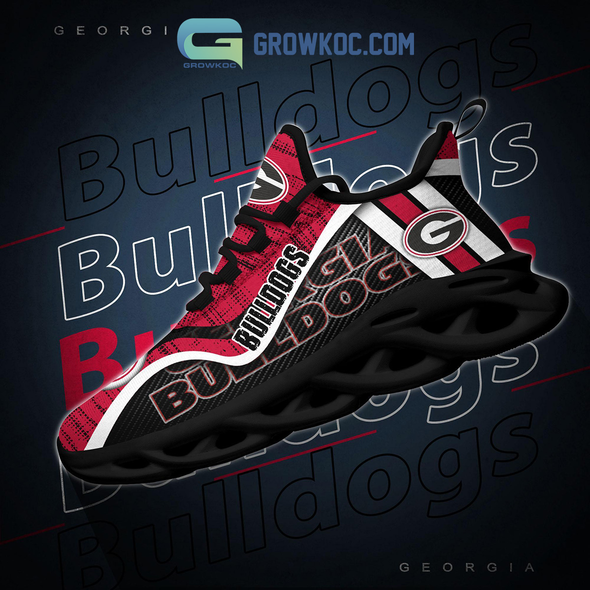Men's Nike Black Georgia Bulldogs React Element 55 Shoes