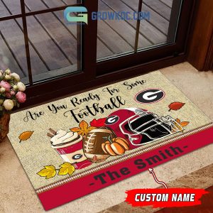 Georgia Bulldogs NCAA Fall Pumpkin Are You Ready For Some Football Personalized Doormat