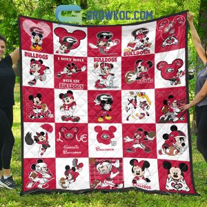 Georgia Bulldogs NCAA Mickey Disney Fleece Blanket Quilt