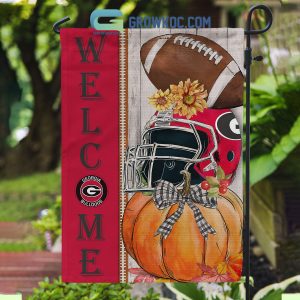 Georgia Bulldogs NCAA Welcome Fall Pumpkin House Garden Flag