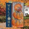 Harvard Crimson NCAA Welcome Fall Pumpkin House Garden Flag