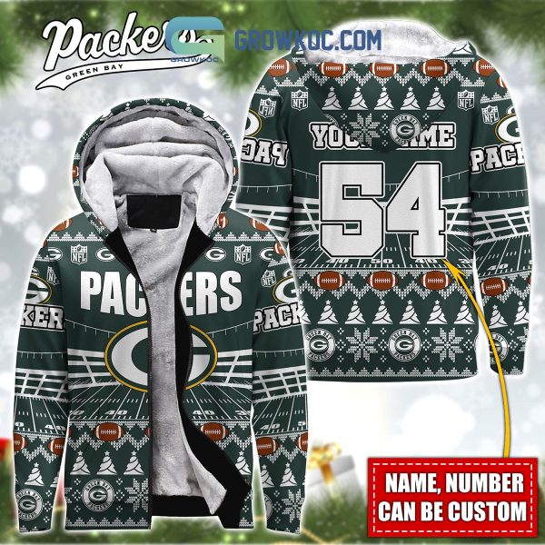 Green Bay Packers NFL Christmas Personalized Hoodie Zipper Fleece Jacket