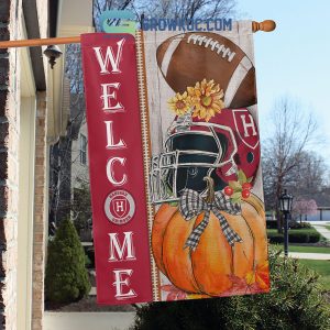 Harvard Crimson NCAA Welcome Fall Pumpkin House Garden Flag