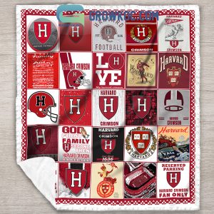 Harvard Crimson football NCAA Collection Design Fleece Blanket Quilt