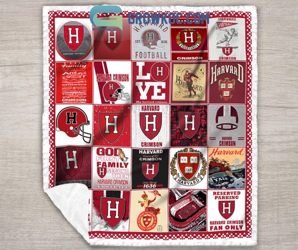 Harvard Crimson football NCAA Collection Design Fleece Blanket Quilt