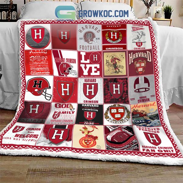 Harvard Crimson football NCAA Collection Design Fleece Blanket Quilt