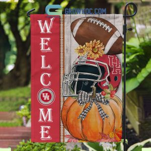 Houston Cougars NCAA Welcome Fall Pumpkin House Garden Flag