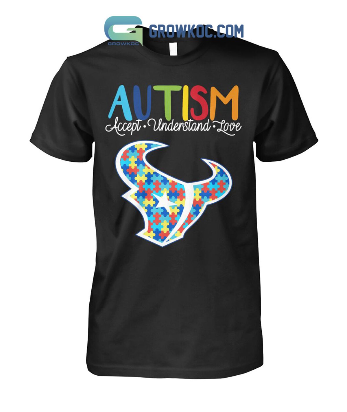 Houston Texans NFL Autism Awareness Personalized Hoodie T Shirt - Growkoc