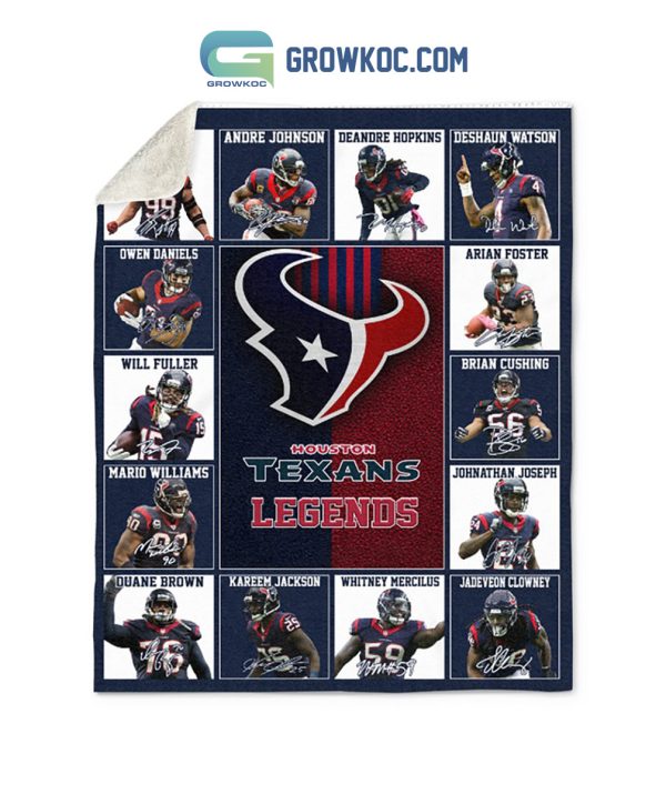 Houston Texans NFL Legends In History Fleece Blanket Quilt