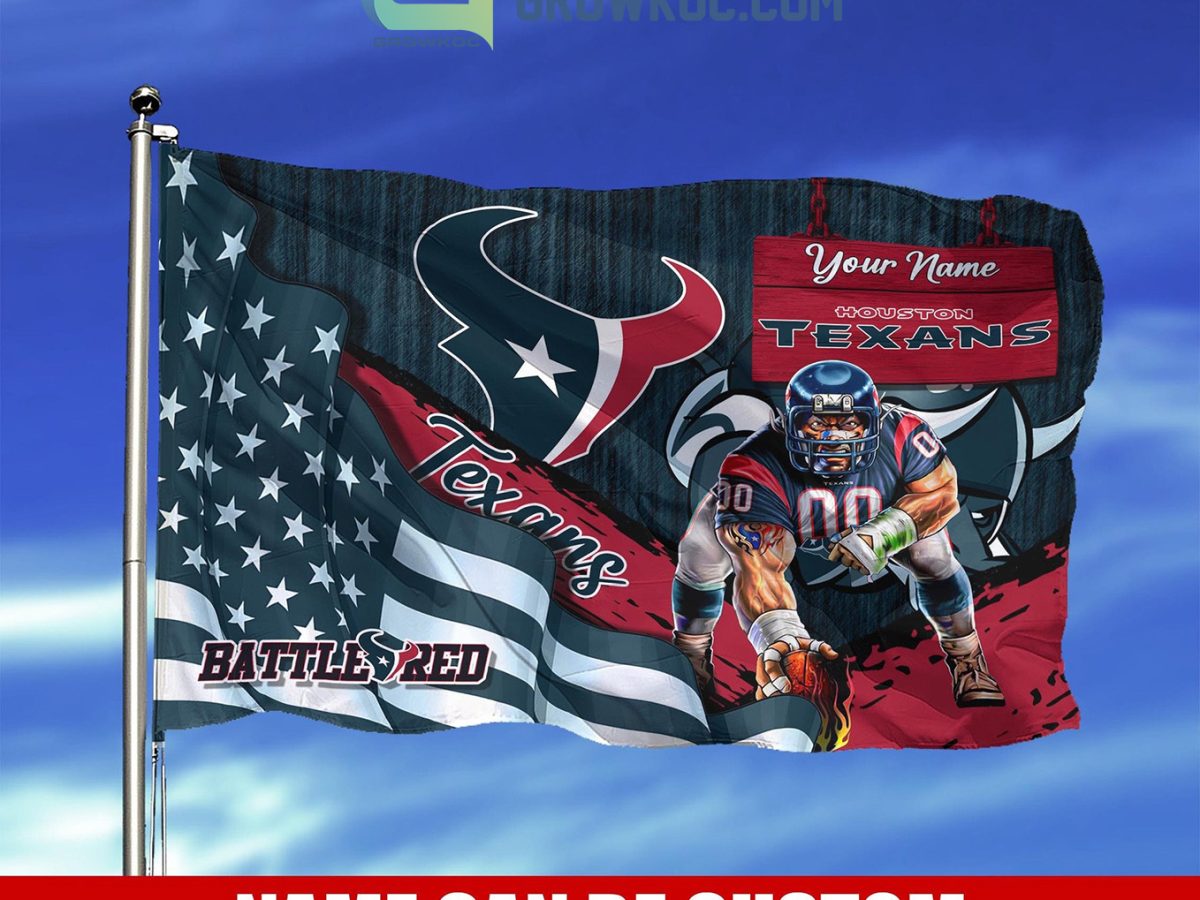 Houston Texans NFL Mascot Slogan American House Garden Flag - Growkoc