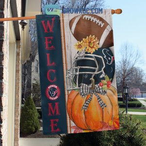 Houston Texans NFL Welcome Fall Pumpkin Personalized House Garden Flag