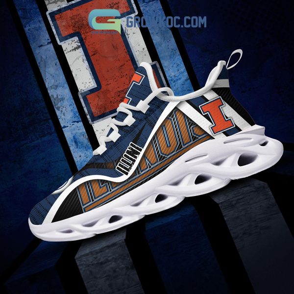 Illinois Fighting Illini NCAA Clunky Sneakers Max Soul Shoes