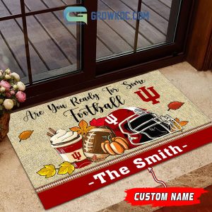 Indiana Hoosiers NCAA Fall Pumpkin Are You Ready For Some Football Personalized Doormat