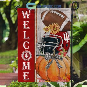 Indiana Hoosiers NCAA Welcome Fall Pumpkin House Garden Flag
