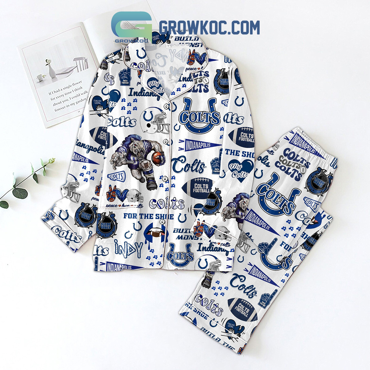 Indianapolis Colts Build The Monster Pajamas Set - Growkoc